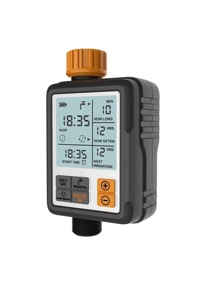 Large Screen Automatic Watering Timer Black/Orange