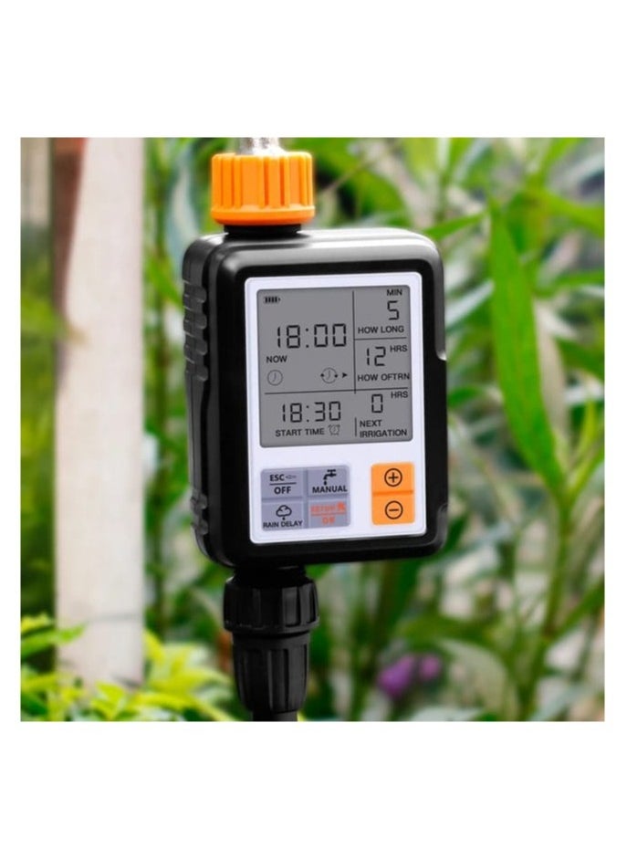 Large Screen Automatic Watering Timer Black/Orange