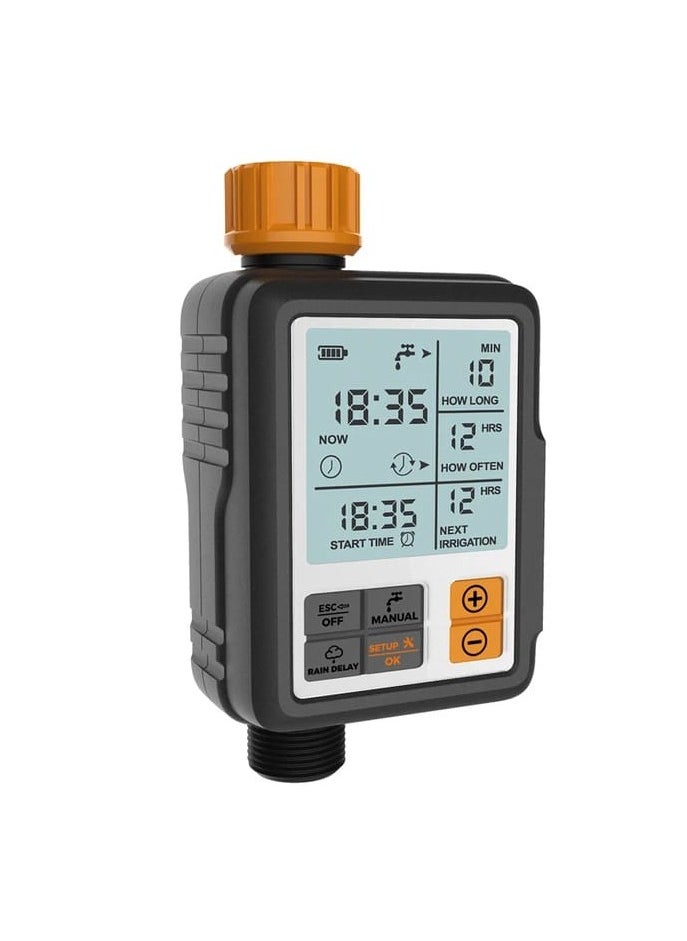 Large Screen Automatic Watering Timer Black/Orange