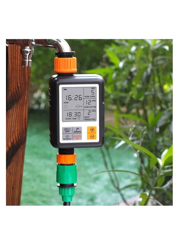 Large Screen Automatic Watering Timer Black/Orange