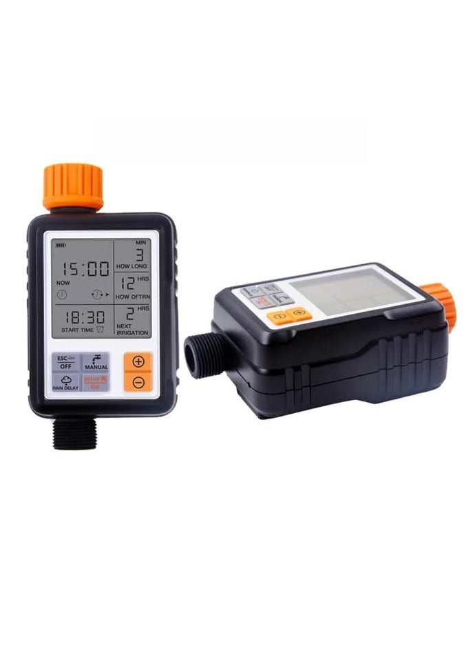 Large Screen Automatic Watering Timer Black/Orange
