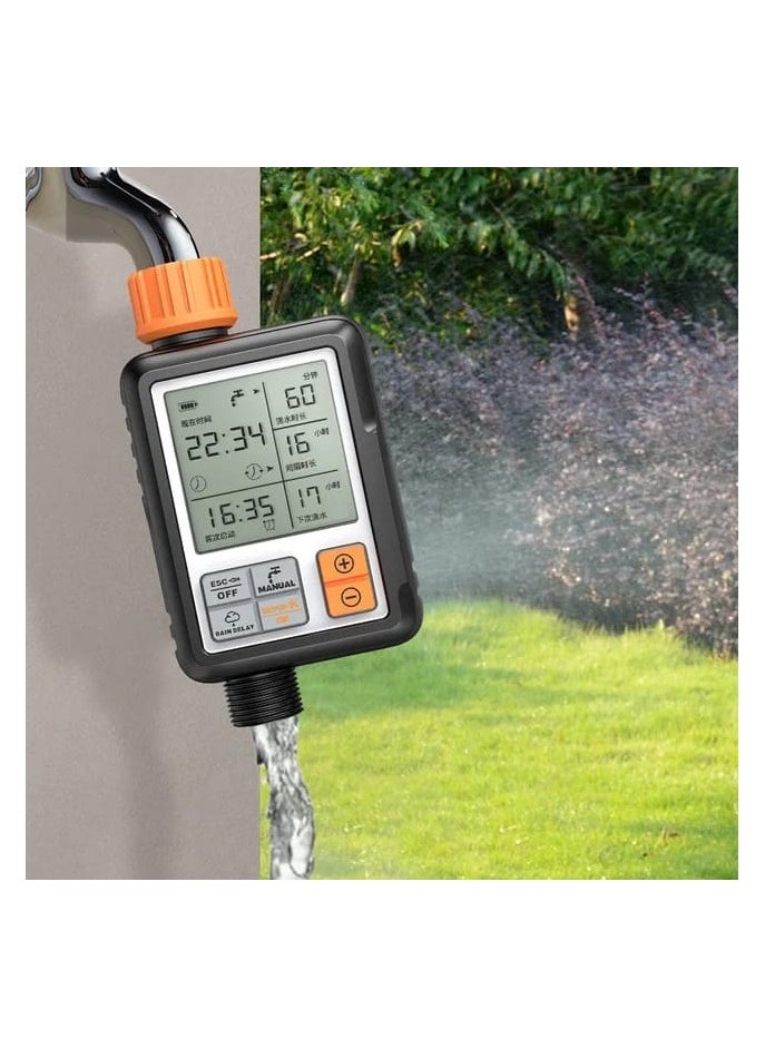 Large Screen Automatic Watering Timer Black/Orange
