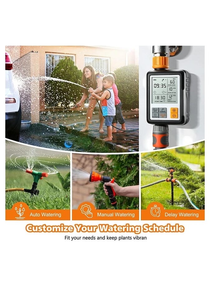 Large Screen Automatic Watering Timer Black/Orange