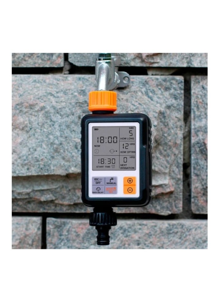 Large Screen Automatic Watering Timer Black/Orange