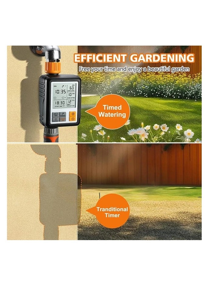 Large Screen Automatic Watering Timer Black/Orange