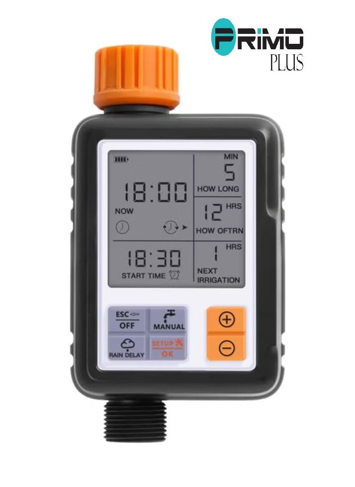 Large Screen Automatic Watering Timer Black/Orange