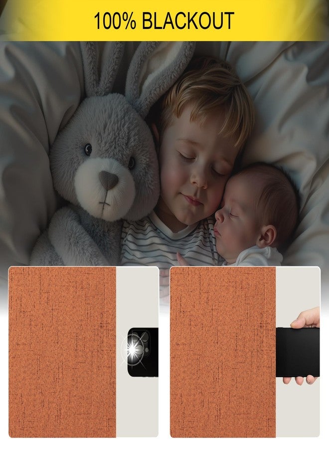 Pitalk ستائر معتمة من الكتان الصناعي بلون برتقالي محروق من بيتالك، مناسبة لغرفة النوم، طولها 52 × 84 بوصة - Image 4