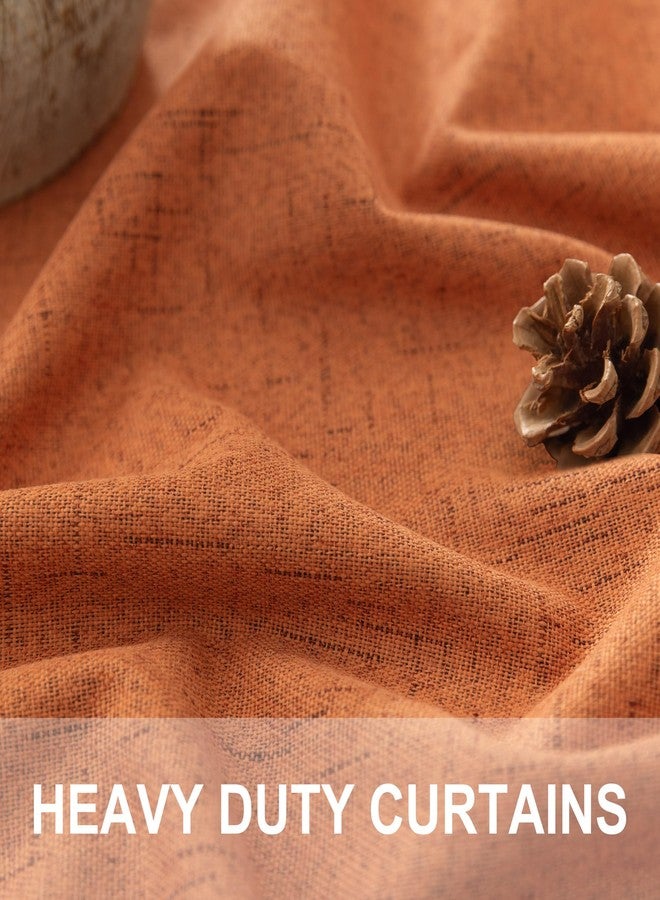 Pitalk ستائر معتمة من الكتان الصناعي بلون برتقالي محروق من بيتالك، مناسبة لغرفة النوم، طولها 52 × 84 بوصة - Image 3