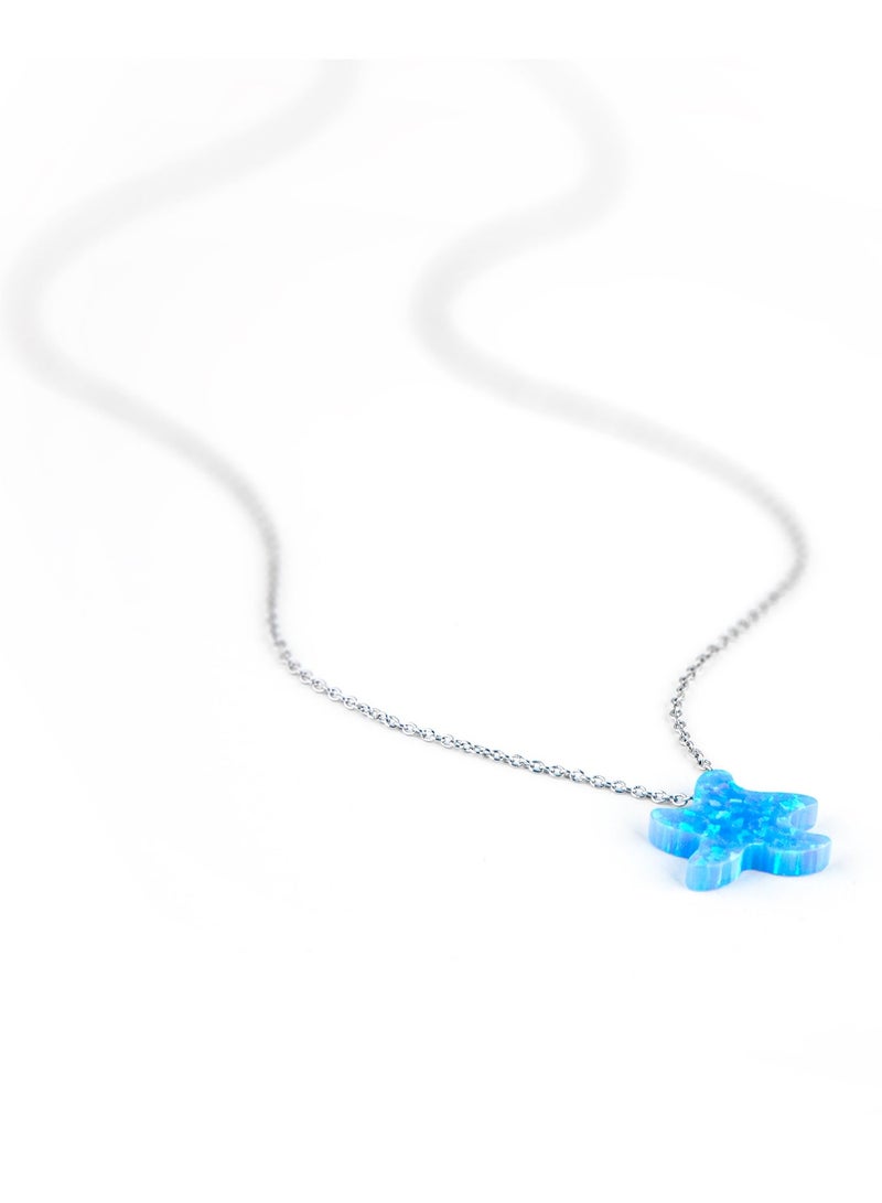 Minza ” Starfish ” Pure 925 Sterling Silver, Opal stone, Handmade Necklace for Women, Pendant and Chain Necklace, 1.00 grams of Silver, Jewelry for Casual & Special Occasion - Image 3