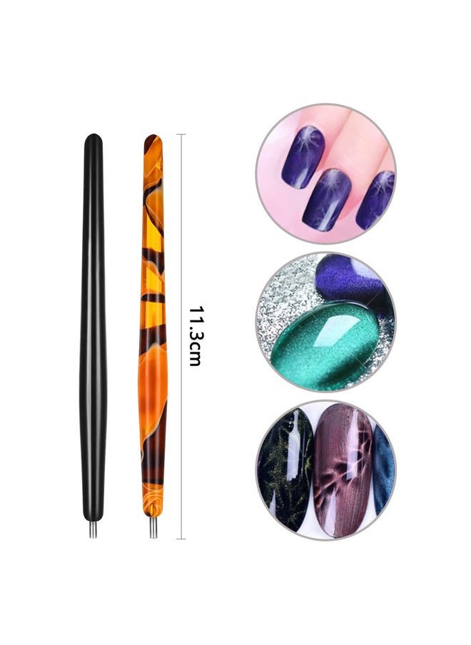 DANNEASY - 8pcs Nail Magnet Stick Magnetic Gel Polish Nail Polish Pens Nail Design Tools Nail Magnetic Stand Cat Eye Magnet for Nails Salon, Home DIY - Image 1
