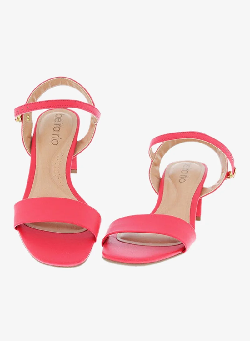 Beira Rio Red Mid Heels Sandals for Women – Sling Back Heel Sandals for Girls with Ankle Strap for Women | Best Price UAE
