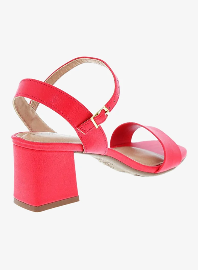Beira Rio Red Mid Heels Sandals for Women – Sling Back Heel Sandals for Girls with Ankle Strap for Women | Best Price UAE