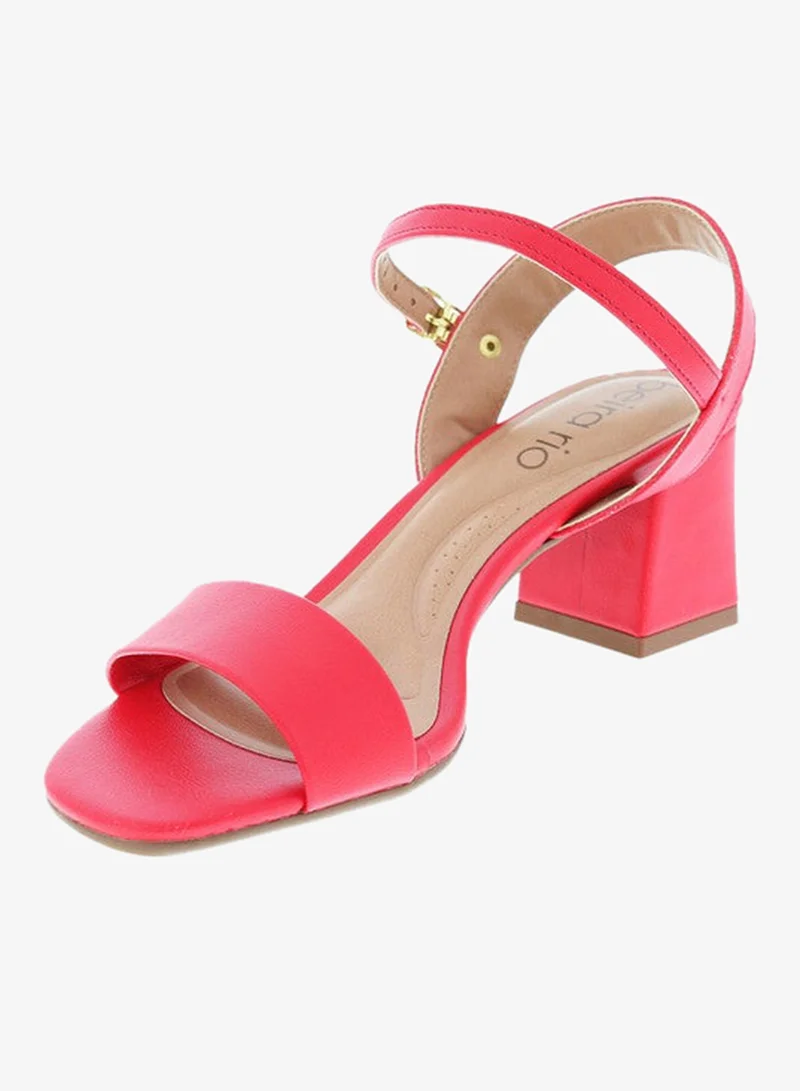 Beira Rio Red Mid Heels Sandals for Women – Sling Back Heel Sandals for Girls with Ankle Strap for Women | Best Price UAE