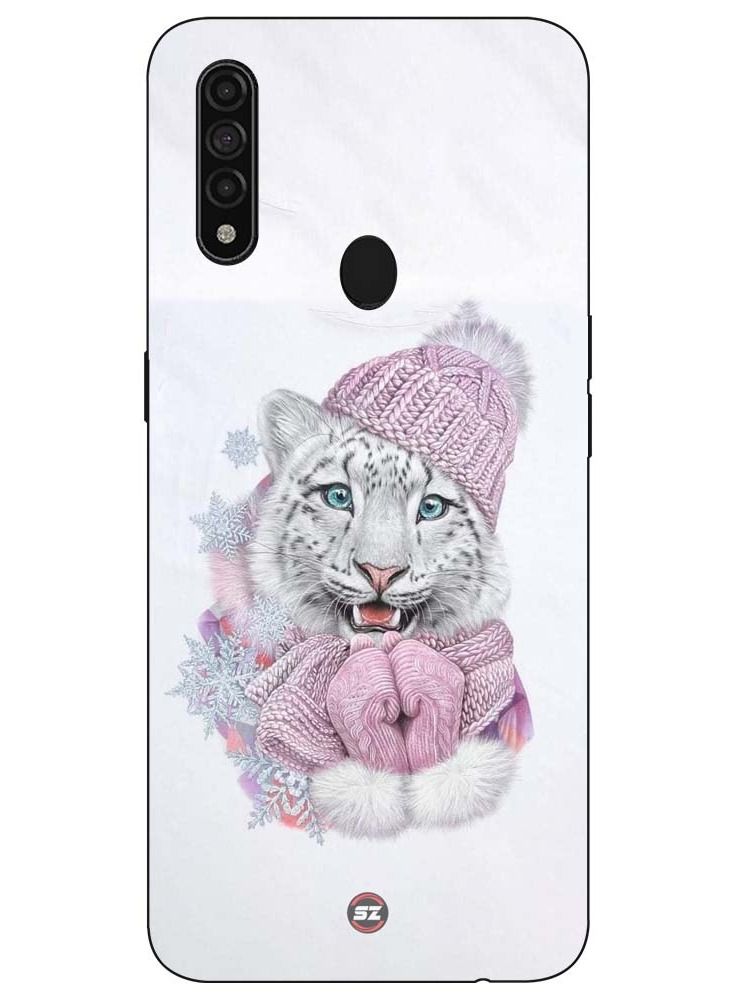 Service Zone Protective Printed Mobile Cover Snow Tiger With Wollen Monkey Cap And Gloves For Oppo A31 