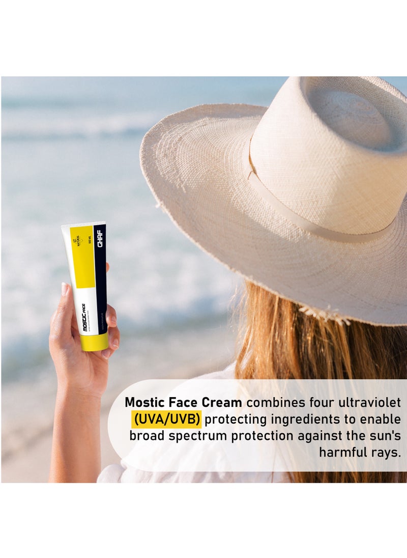 Mostic Face Moisturizing Cream with Shea Butter & Vitamin E - Face Moisturizer with Intense Hydration for Smooth & Soft Skin. 100ml