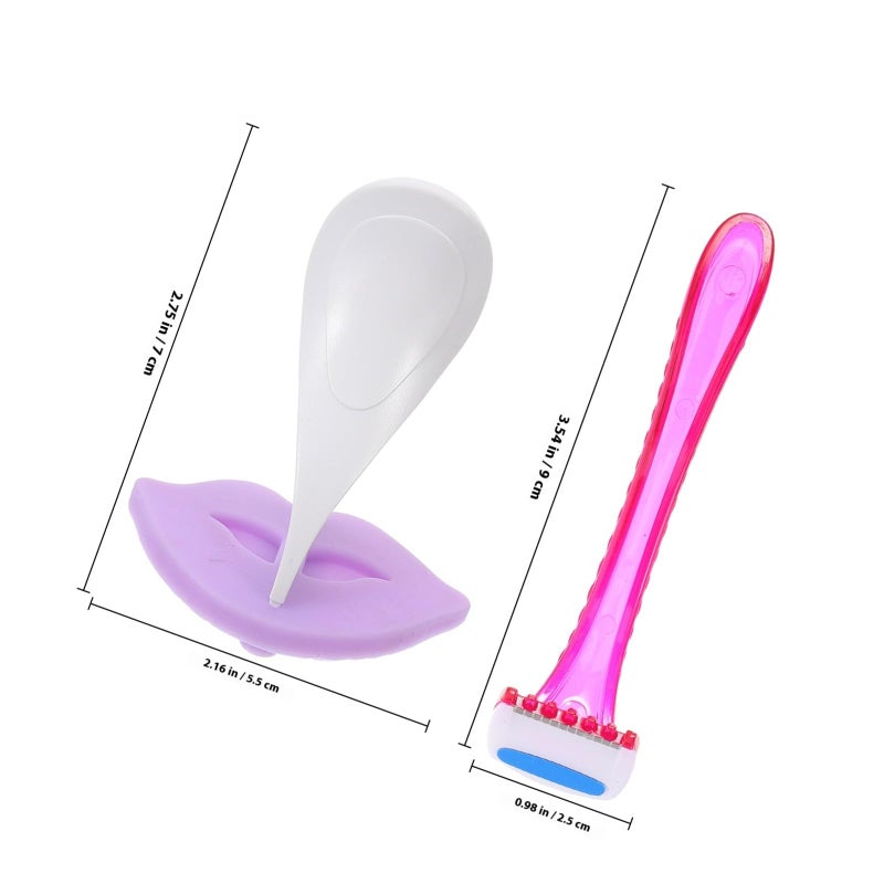 Red Compact Womens Bikini Hair Trimmer Set With Shaver Stencil Mold For Sensitive Skin - Image 3