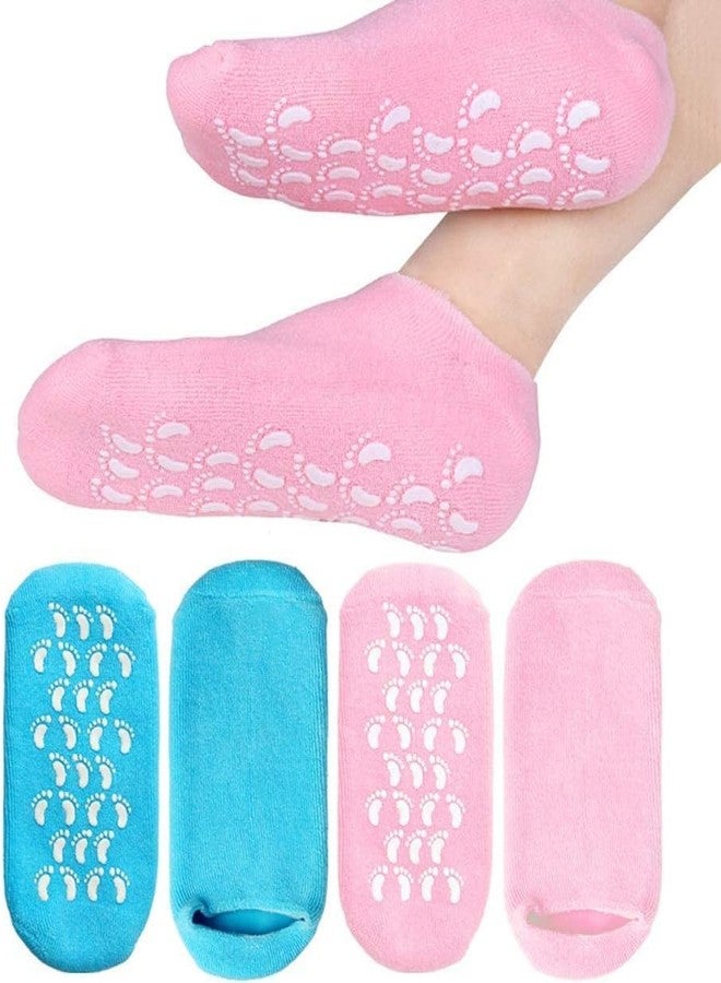 Vn care Silicone Socks for Women, Crack Heel Repair Socks, Spa Gel Socks for Women, Silicon Socks, Silicone Socks for Men, Foot Hydration Socks Vitamin E-Multicolour (Baby Pink) - Image 1