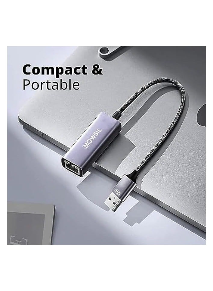 Mowsil USB 3.1 Ethernet Adapter Aluminum USB 3.1 to Network 1000Mbps Gigabit RJ45 LAN Internet Adapter Converter Compatible with MacBook iMac PC Switch Surface Pro Windows Mac OS/IOS Linux, - Image 5