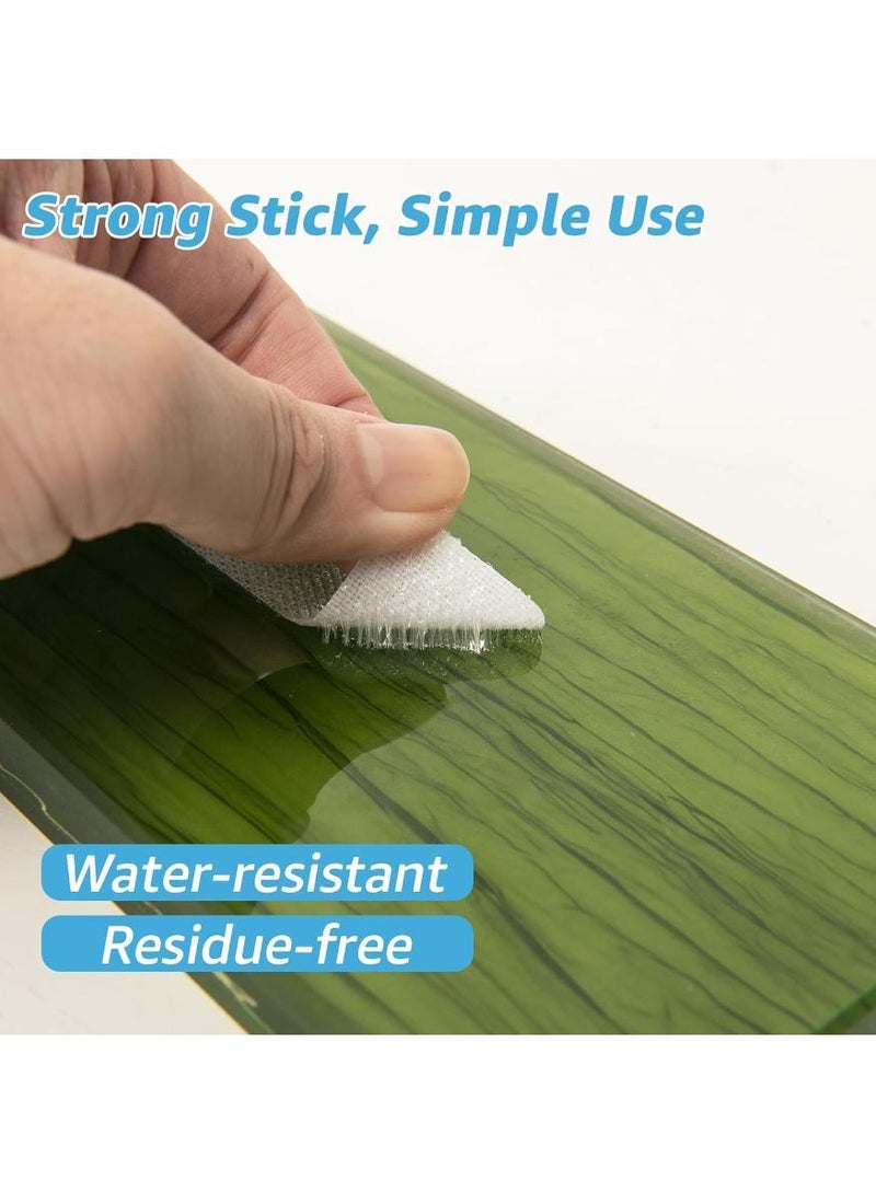 PAPERSAY 48 Sets Hook and Loop Strips with Adhesive - 2.5x10cm(1x4 inch), Double-Sided Adhesive Strip Strong Back Adhesive Hook & Loop Tape Fastener for Home or Office Use - Instead of Holes and Screws - Image 3