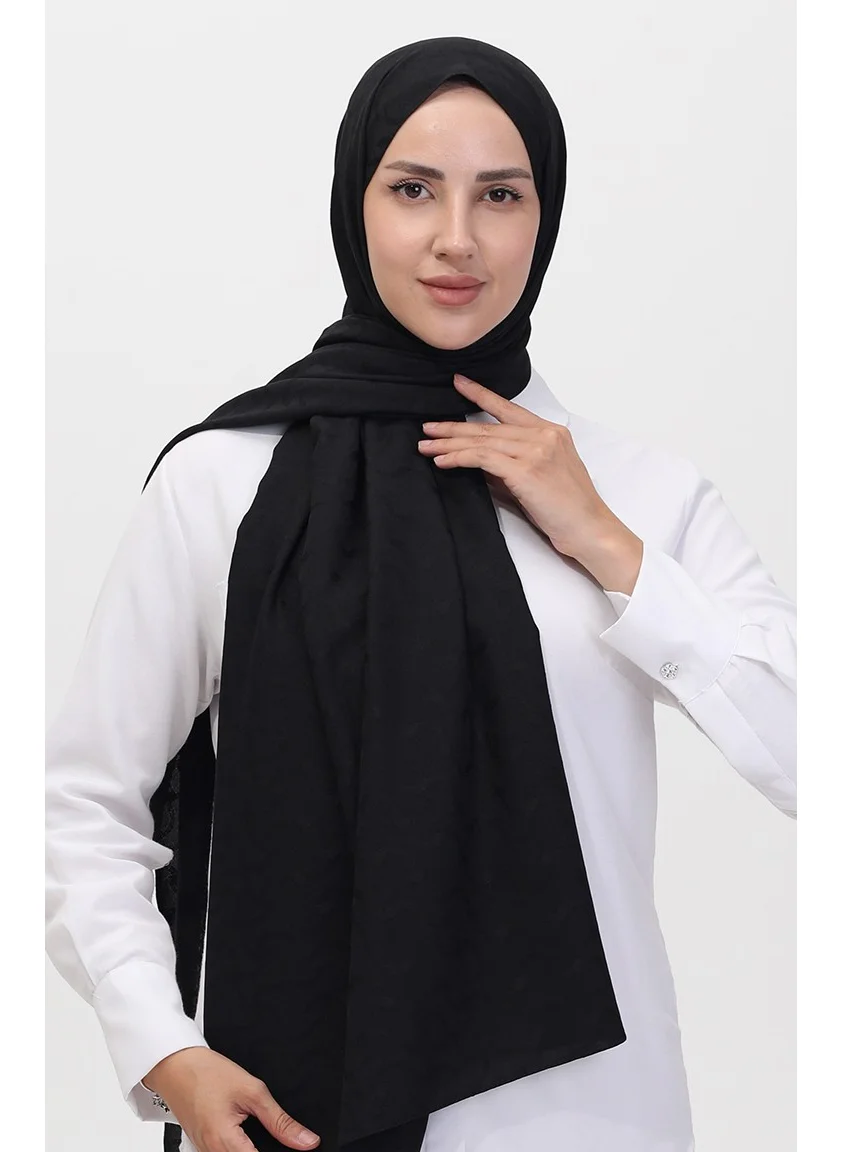 Sefa Merve Madame Mary Ivy Jacquard Shawl 19088-01 Black