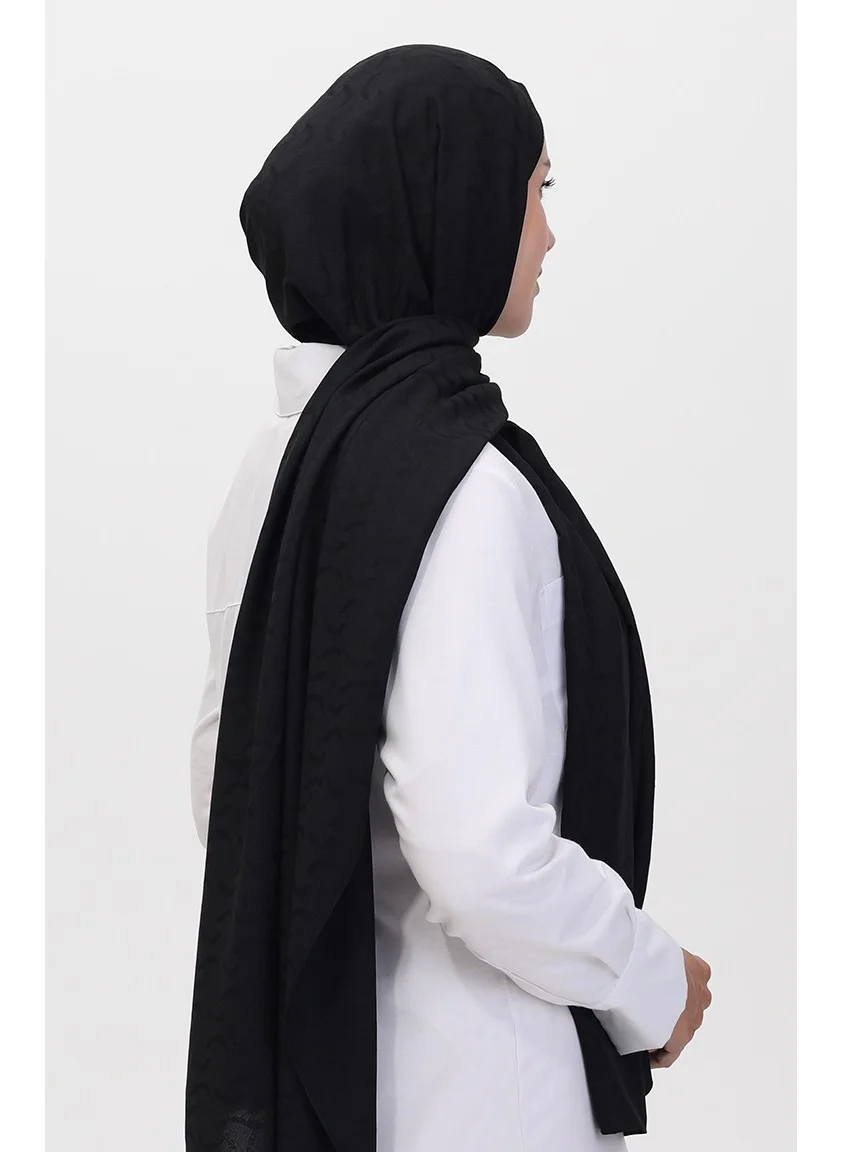 Sefa Merve Madame Mary Ivy Jacquard Shawl 19088-01 Black