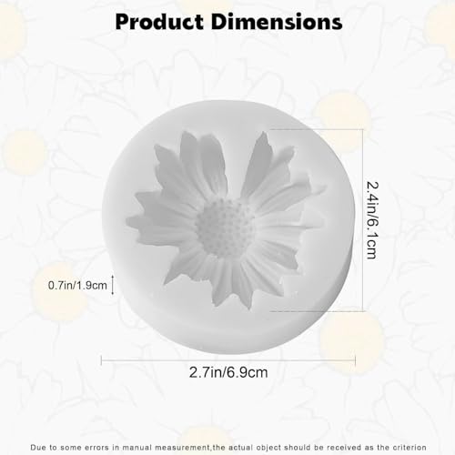 R Wellness Daisy Flower Shape Silicone Mold 3D for Candle Making Flower Mould Soap Resin Art and Craft Chocolate Cake DIY Multicolor - Image 2