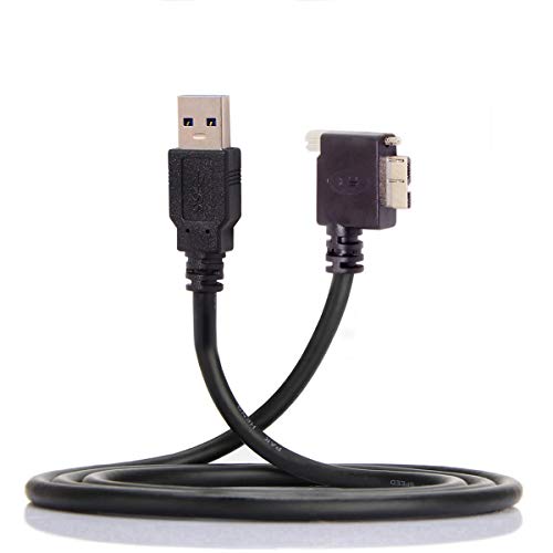 Cablecc 1.2m 90 Degree Right Angled Micro USB Screw Mount to 3.0 Data Cable for Industrial Camera - Image 3