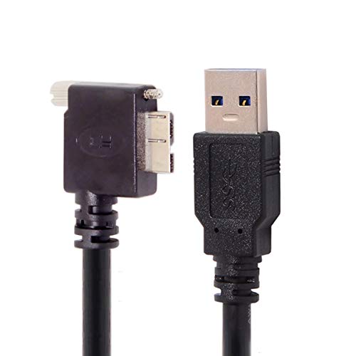 Cablecc 1.2m 90 Degree Right Angled Micro USB Screw Mount to 3.0 Data Cable for Industrial Camera - Image 2