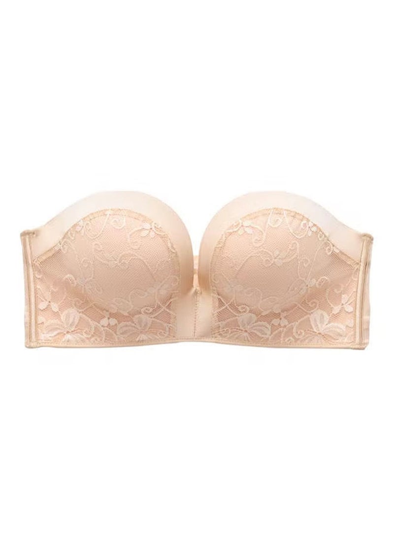 Generic - Ladies Bra Women's Fashion Strapless Bra Beige Jump Prevent Falling and Slipping Anti Slip,Underwear Nightwear Swimming Bra for Women Girl Ladies 80AB - Image 1