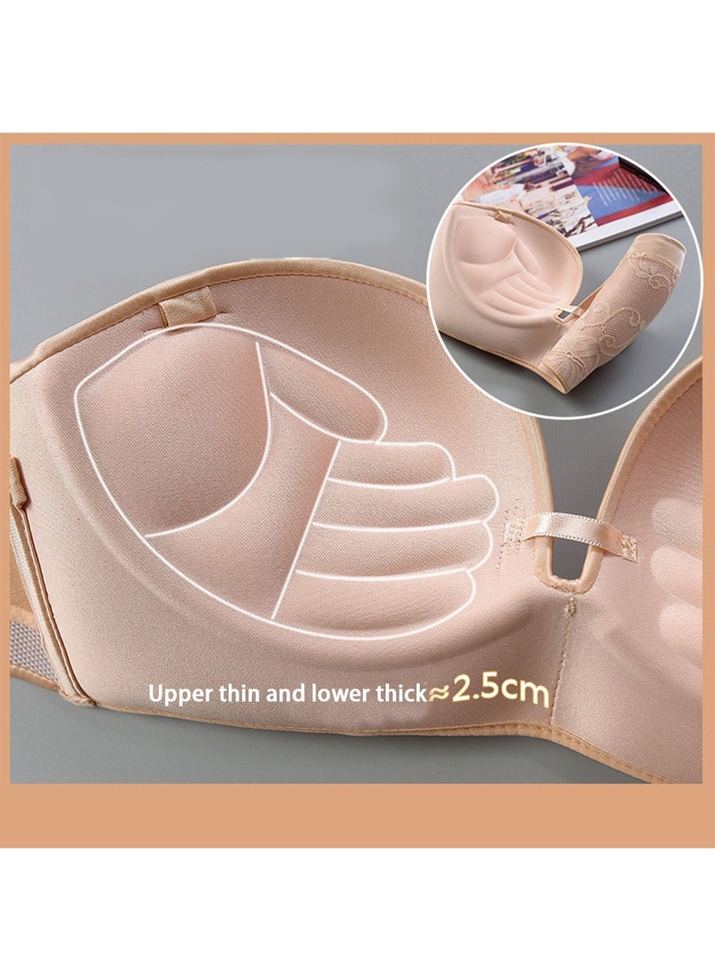 Generic - Ladies Bra Women's Fashion Strapless Bra Beige Jump Prevent Falling and Slipping Anti Slip,Underwear Nightwear Swimming Bra for Women Girl Ladies 80AB - Image 1