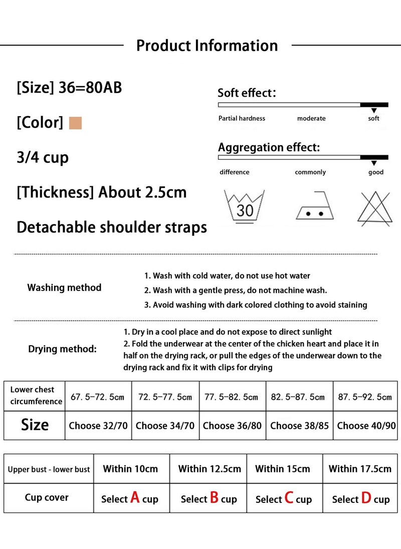 Generic - Ladies Bra Women's Fashion Strapless Bra Beige Jump Prevent Falling and Slipping Anti Slip,Underwear Nightwear Swimming Bra for Women Girl Ladies 80AB - Image 1
