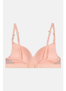 Lively Women Floral Print Padded Bra, Peach  - Image 2