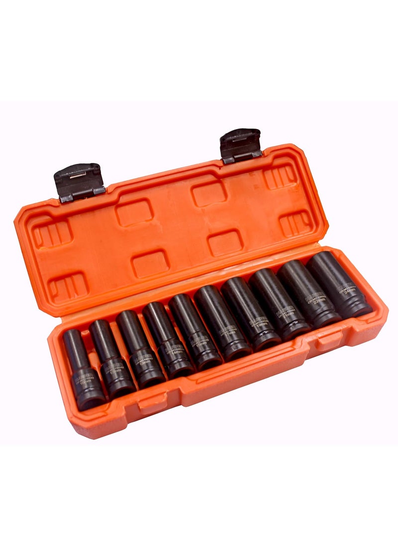 Harden Harden 10Pcs 12 Deep Impact Socket Set 10121314151719212224mm Hexagonal Socket Design CrMo Material Corrosion Protection 537020  - Image 1
