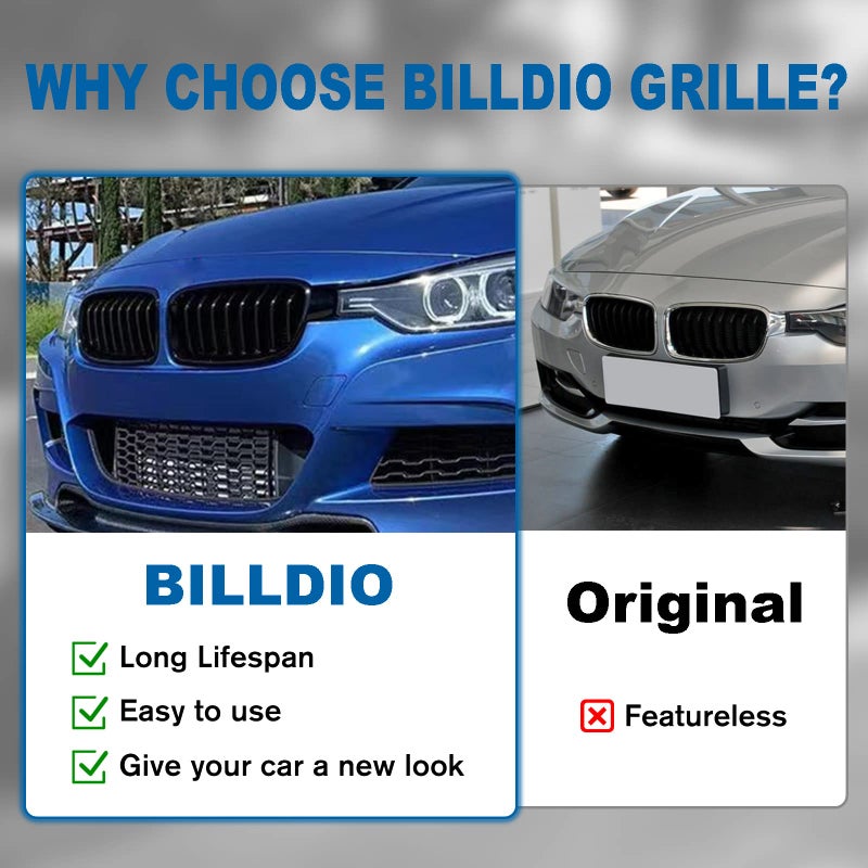 BILLDIO F30 Grille - Black Kidney Single slats Grill Compatible With BMW 3 Series F30 F31 2012-2018 320i 328i 328d 330e 330i 335i 340i 328i,ABS Gloss Black Kidney Grill - Image 5