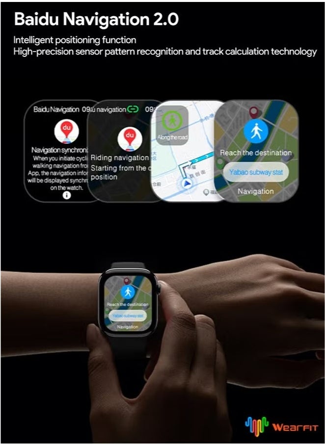 DAKS - AI Smartwatch with 2.02" AMOLED Display, AI Voice Assistant, Bluetooth Network Sharing, Real-Time Photo Preview, Customizable Dials, WeChat Voice Reply, Wearfit OS – Compatible with Android & iOS - Image 1