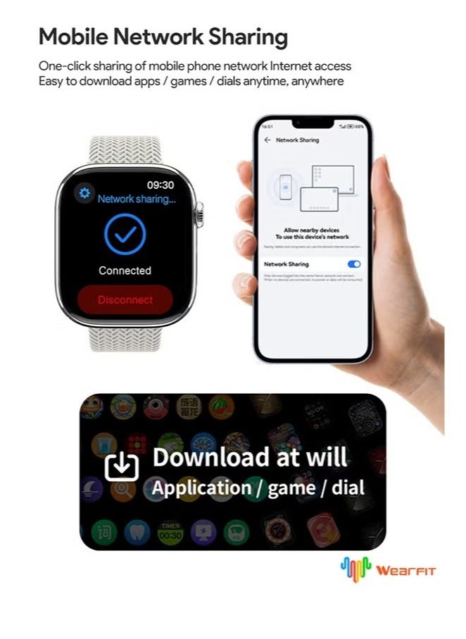 DAKS - AI Smartwatch with 2.02" AMOLED Display, AI Voice Assistant, Bluetooth Network Sharing, Real-Time Photo Preview, Customizable Dials, WeChat Voice Reply, Wearfit OS – Compatible with Android & iOS - Image 1