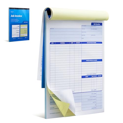 Harfesto Job Work Order Forms, Large Size Contractor Invoice Book 8-1/2" x 11-7/16", Invoice Receipt Book for Small Business, 2-Part Carbonless Forms, 50 Sets - Image 1