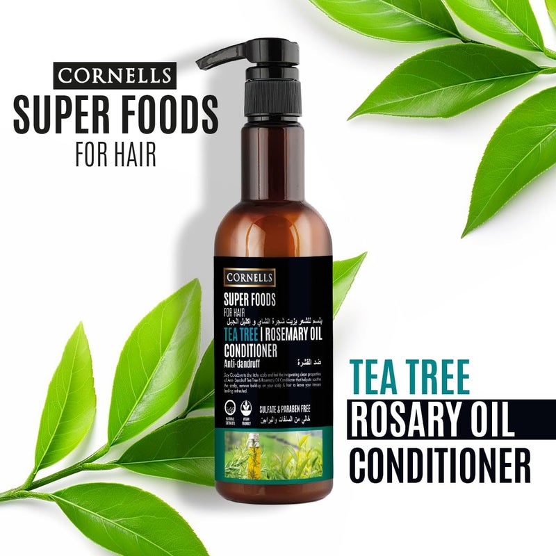 Cornells Wellness Super Foods For Hair Care Tea Tree & Rosemary Oil Conditioner 500ml, Anti Dandruff Conditioners, Hydrating & Antibacterial Formula, Sulfate-free, Paraben-free, For All Hair Types - Image 3