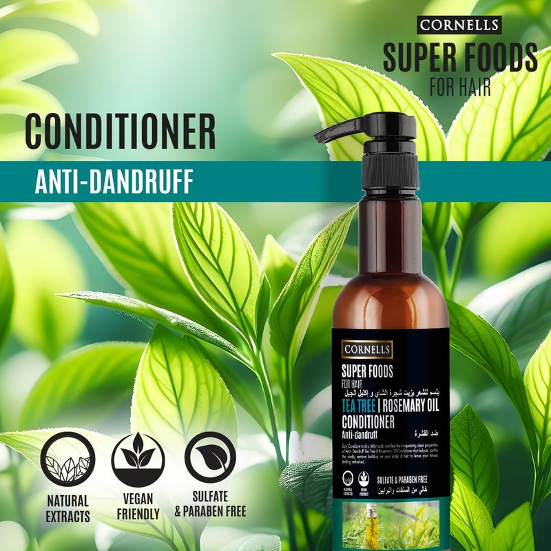 Cornells Wellness Super Foods For Hair Care Tea Tree & Rosemary Oil Conditioner 500ml, Anti Dandruff Conditioners, Hydrating & Antibacterial Formula, Sulfate-free, Paraben-free, For All Hair Types - Image 2
