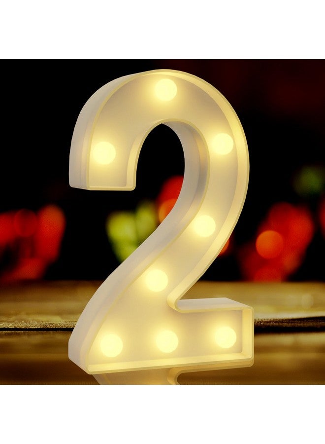 QWZify Marquee Light Up Numbers 2, Light Up Numbers for Party, Decorative Lights, Sweet Birthday Decorations for Him, Graduation Decorations, Xmas Decor, Decoración de Navidad para Exteriores - Image 1
