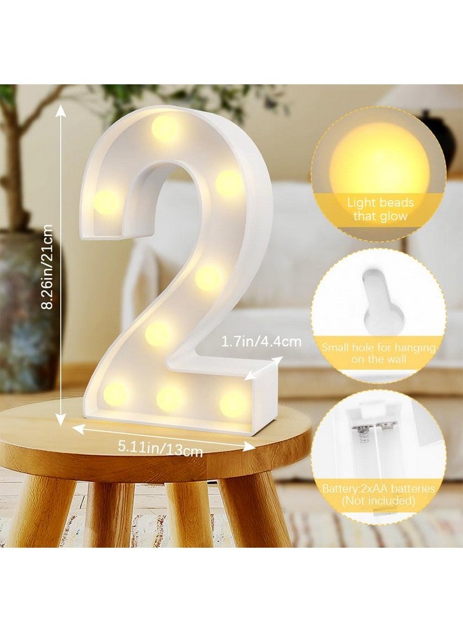 QWZify Marquee Light Up Numbers 2, Light Up Numbers for Party, Decorative Lights, Sweet Birthday Decorations for Him, Graduation Decorations, Xmas Decor, Decoración de Navidad para Exteriores - Image 2