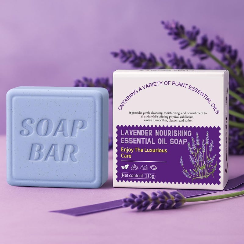 APPTI Botanical Natural Soap Bar Womens Moisturizing Bar with Essential Oils Handmade Vegan Soaps for Face Body 398oz Lavender - Image 2