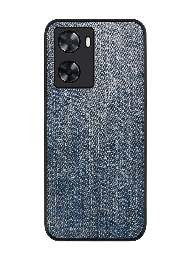 Stylizedd Rugged Black edge case for OnePlus Nord N20 SE Slim fit Soft Case Flexible Rubber Edges Anti Drop TPU Gel Thin Cover - Dark Denim Print - Image 1