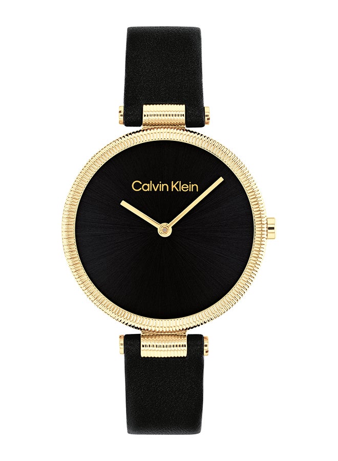 CALVIN KLEIN Women's Analog Round Shape Leather Wrist Watch 25100017 - 32 Mm - Image 1
