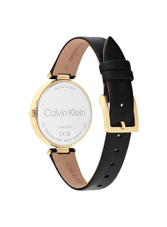 CALVIN KLEIN Women's Analog Round Shape Leather Wrist Watch 25100017 - 32 Mm - Image 3