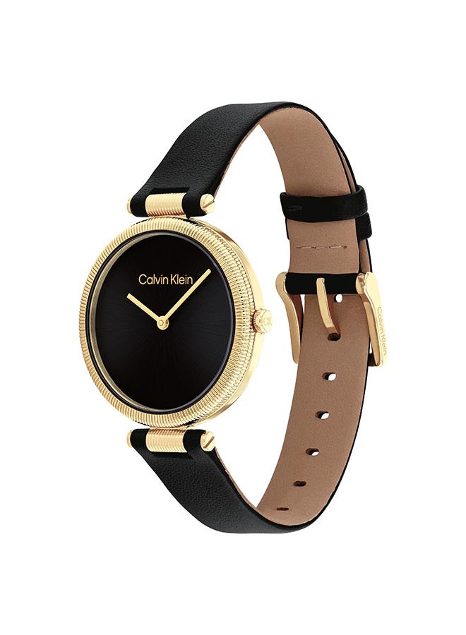 CALVIN KLEIN Women's Analog Round Shape Leather Wrist Watch 25100017 - 32 Mm - Image 2
