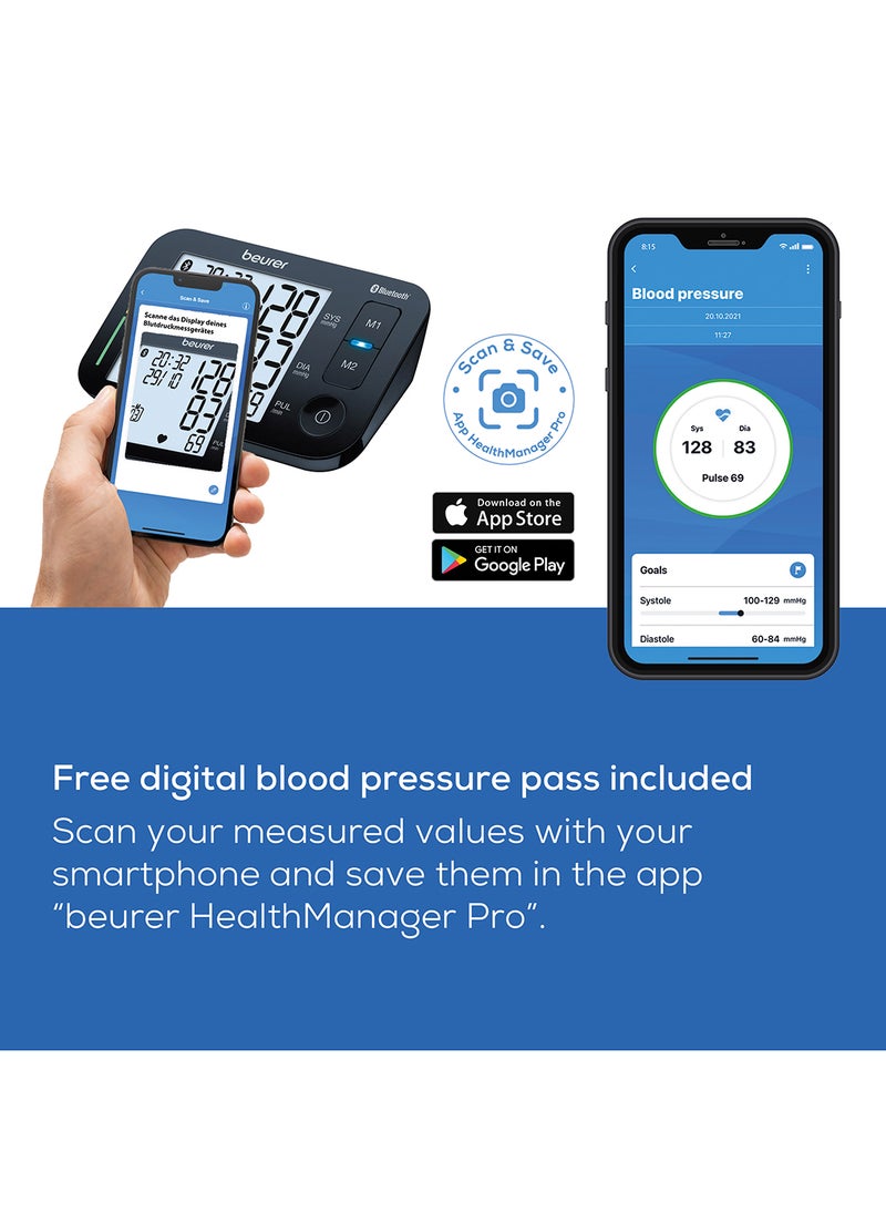 Beurer - BM 54 Smart Automatic Blood Pressure Monitor for Home Use Blood Pressure Machine with Arrhythmia Detection & Colour-Coded Risk Indicator XL Upper-Arm Cuff 5 Year Warranty - Image 1