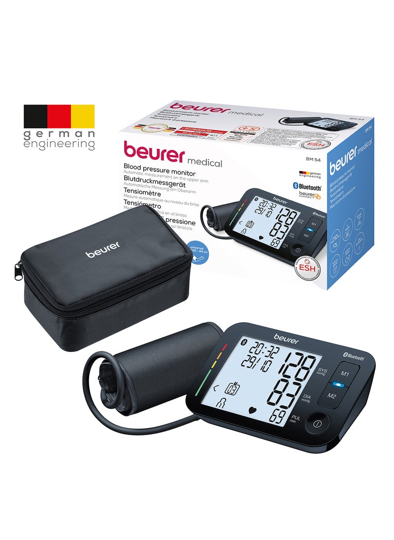 Beurer - BM 54 Smart Automatic Blood Pressure Monitor for Home Use Blood Pressure Machine with Arrhythmia Detection & Colour-Coded Risk Indicator XL Upper-Arm Cuff 5 Year Warranty - Image 1