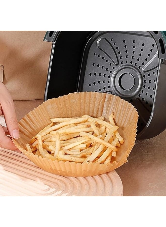 Generic Air Fryer Disposable Paper Liner, 100PCS Non-stick Air Fryer Paper Liners, Oil-proof Parchment Paper liners Disposable Air Fryer Liner, Food Pad Paper for Baking Microwave Roasting 20CM  - Image 3