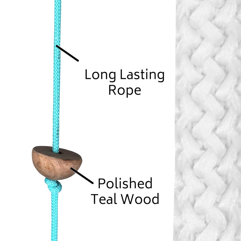 BOFFLE Hanging Square Ladder for Kids | Rope Ladder for Kids for Physical Activity | Tunnel Ladder Kids for Outdoor | Durable Hanging 4-Side Ladder Kids Made of Natural Wood - Image 4